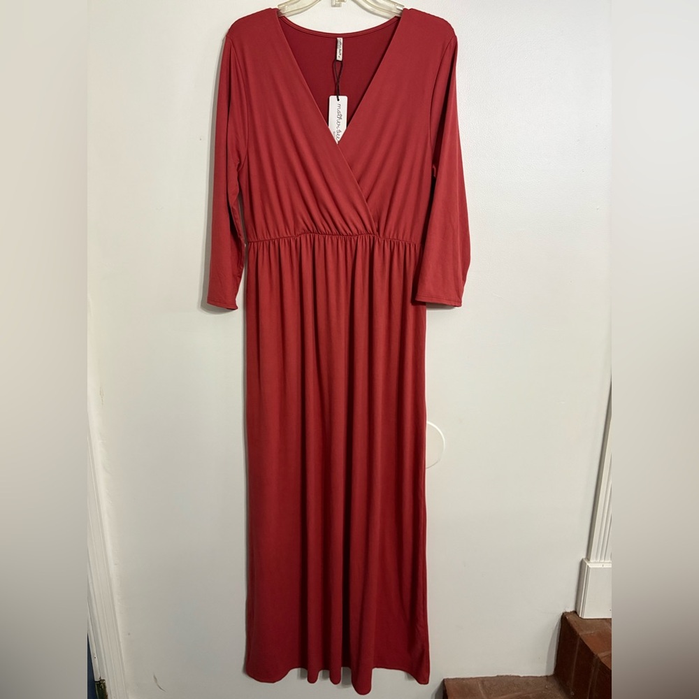 Mother Bee Maternity Red Maxi Dress